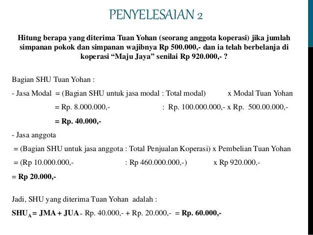Pembagian Shu Koperasi