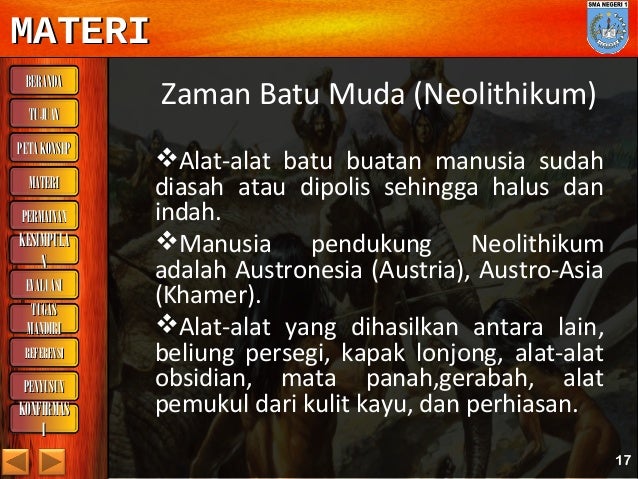 Pembagian Zaman Praaksara Menurut Corak Kehidupan dan 