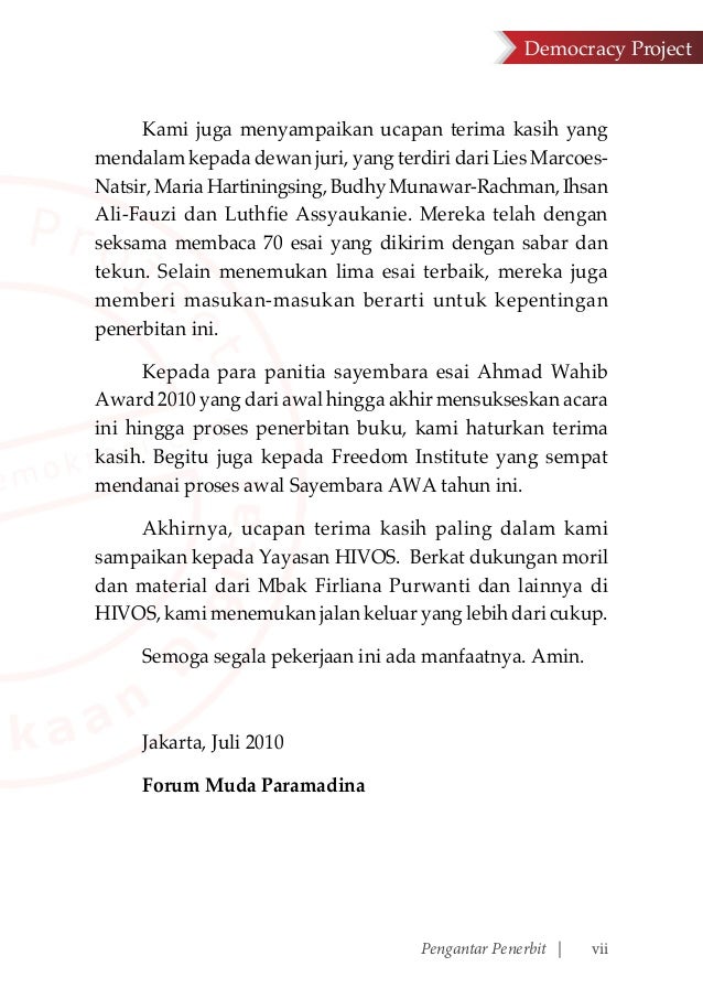 PEMBAHARUAN TANPA APOLOGIA : ESAI-ESAI TENTANG AHMAD WAHIB