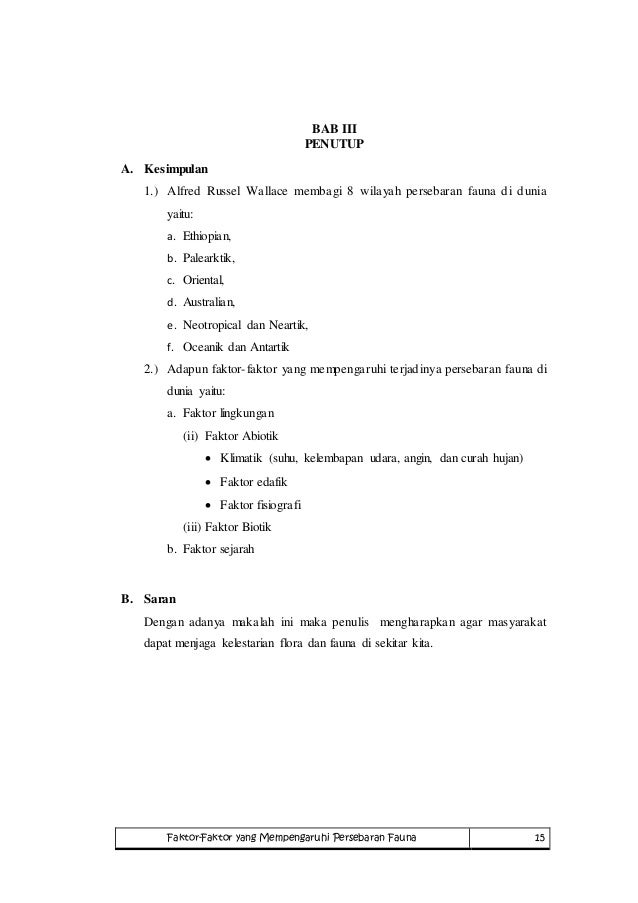 Faktor Faktor Yang Mempengaruhi Persebaran Fauna