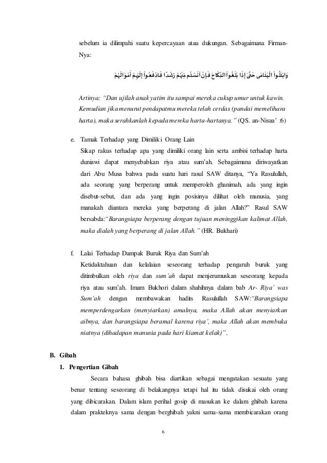 Hadits Tentang Ghibah Dan Fitnah Sumber Ilmu