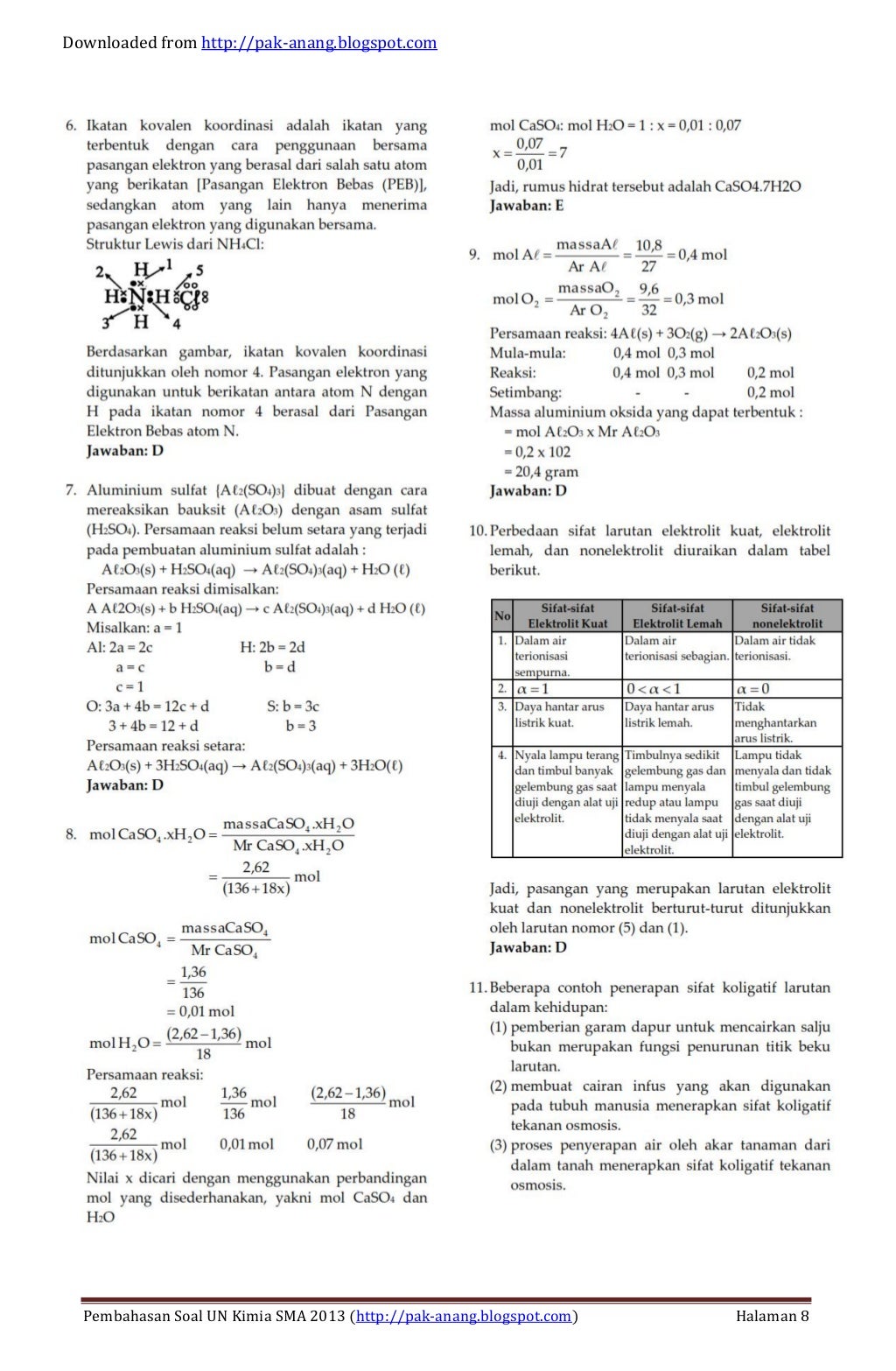 Pembahasan soal un kimia sma 2013