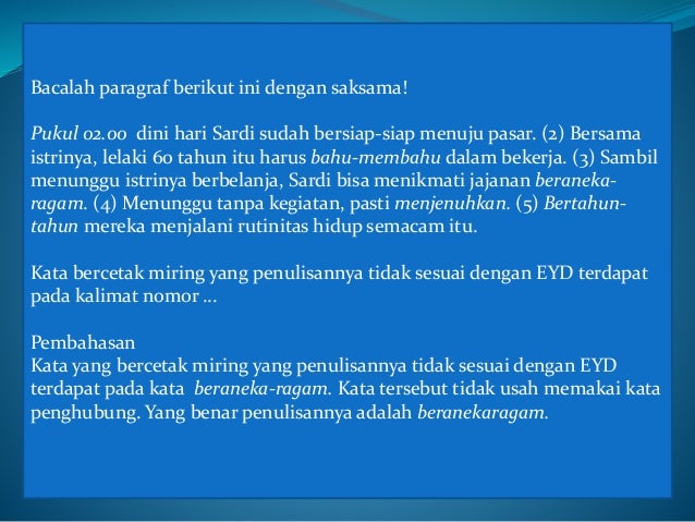 Jawaban eyd jawaban eyd pembahasan contoh soal ujian 