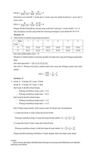 Pembahasan Contoh Soal Peluang
