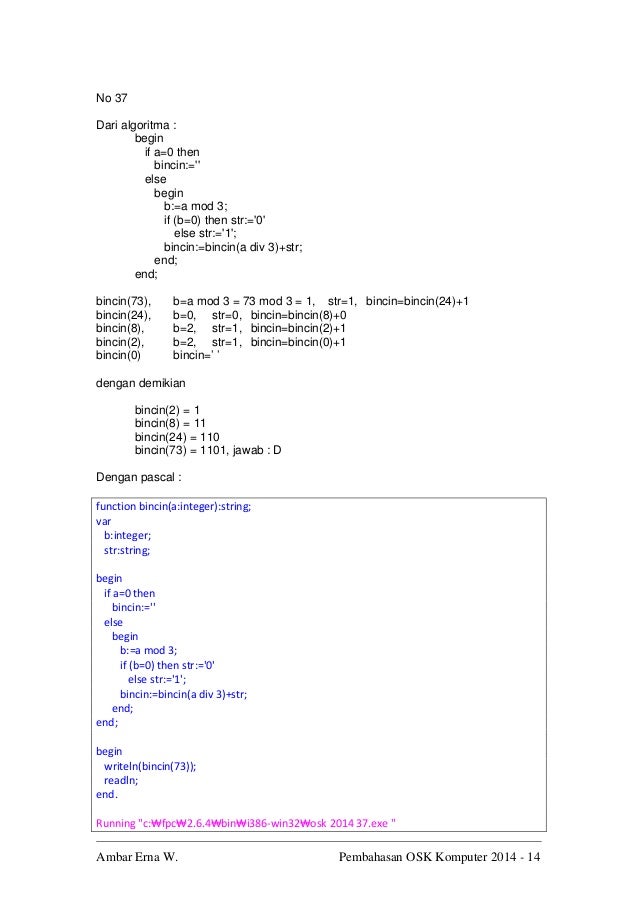 15 Contoh Soal Algoritma Olimpiade Komputer Dan Pembahasannya Kumpulan Contoh Soal