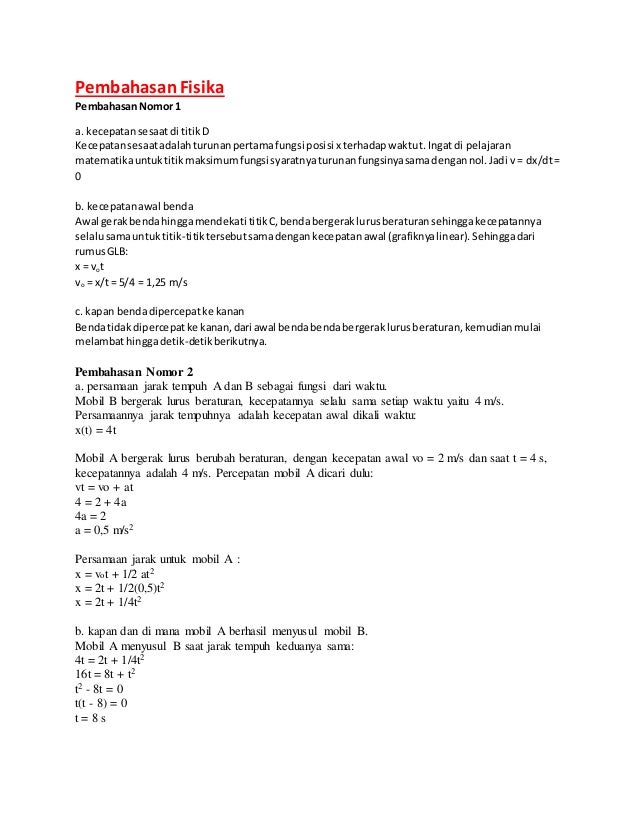 Pembahasan Osn Fisika 2014