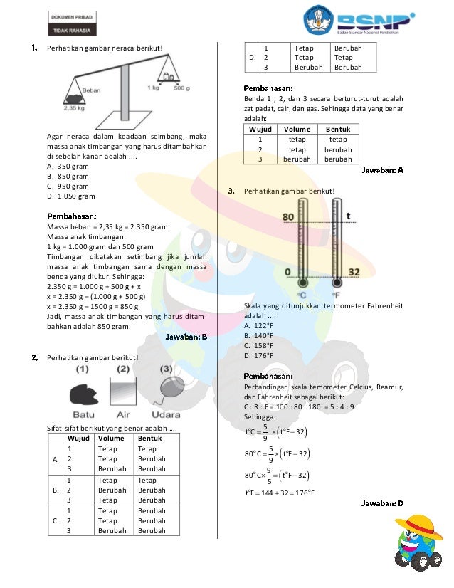 Pembahasan prediksi un ipa smp 2019 paket 1