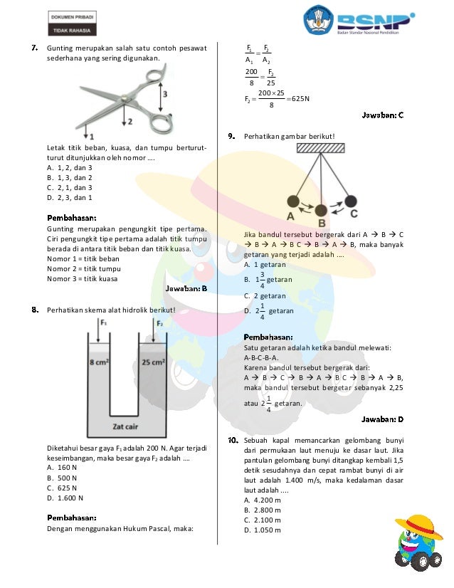 Pembahasan prediksi un ipa smp 2019 paket 1