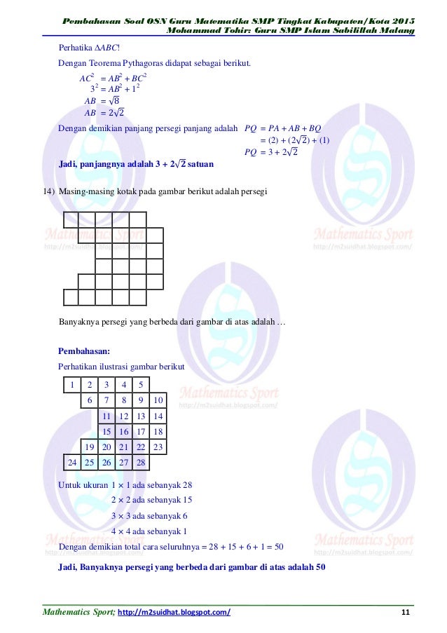 Pembahasan Soal Osn Guru Matematika Smp 2015 M2suidhat Blogspot Com