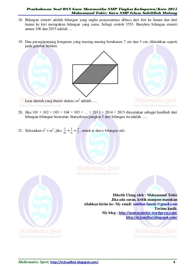 Contoh Soal Tkb Guru Matematika Smp Bakti Soal Contoh Soal Tkb Guru Matematika Smp Bakti Soal