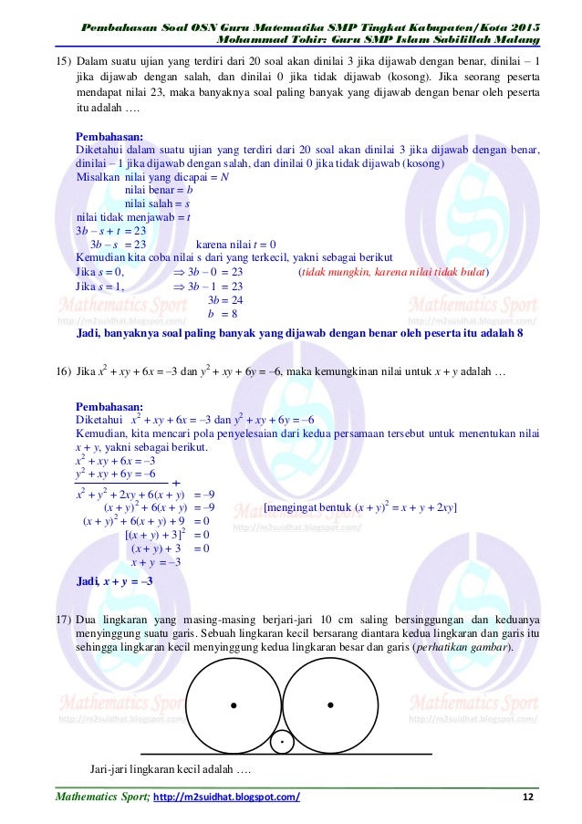 Hot Soal Tkb Guru Matematika Smp