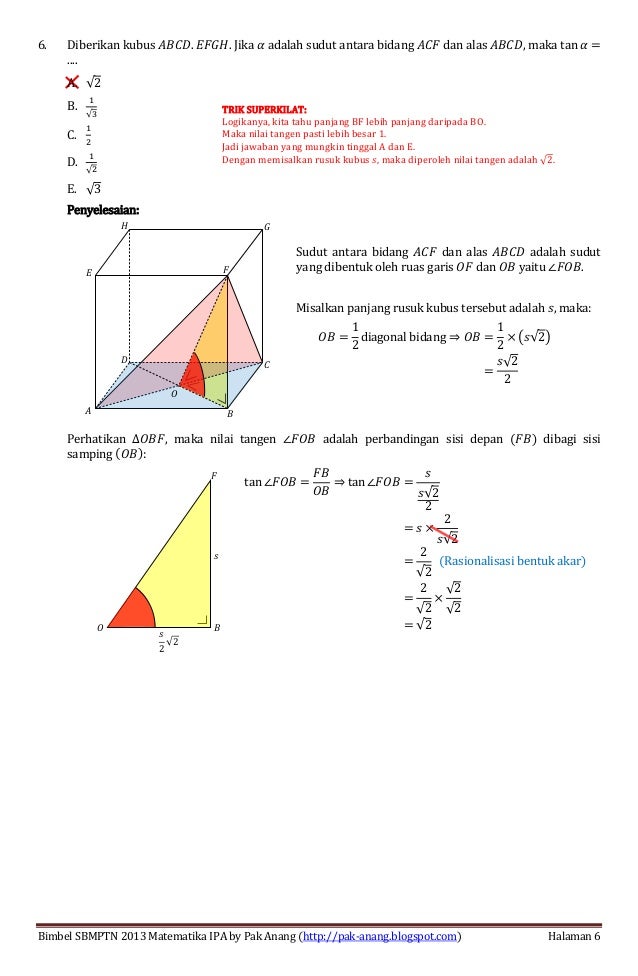 Pembahasan soal snmptn 2012 matematika ipa kode 634 Pembahasan soal snmptn 2012 matematika ipa kode 634