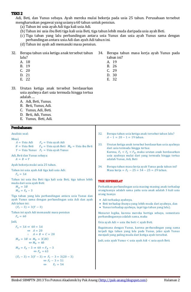 10+ Soal Tes Potensi Akademik Masuk Sma Pdf Terbaru 10+ Soal Tes Potensi Akademik Masuk Sma Pdf Terbaru