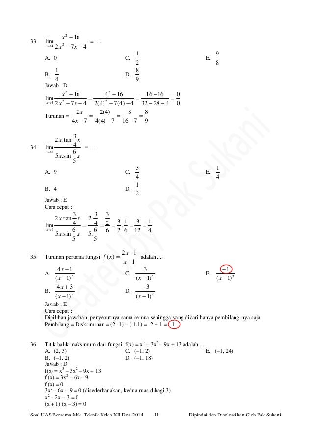 Soal Matematika Tentang Matriks Kelas 11