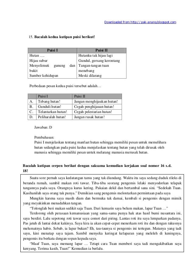 Pembahasan Soal Un Bahasa Indonesia Smp 2012 Paket D47