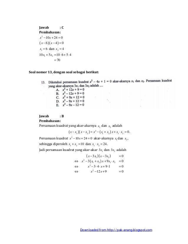 Pembahasan Soal Un Matematika Sma 2012 Program Ips