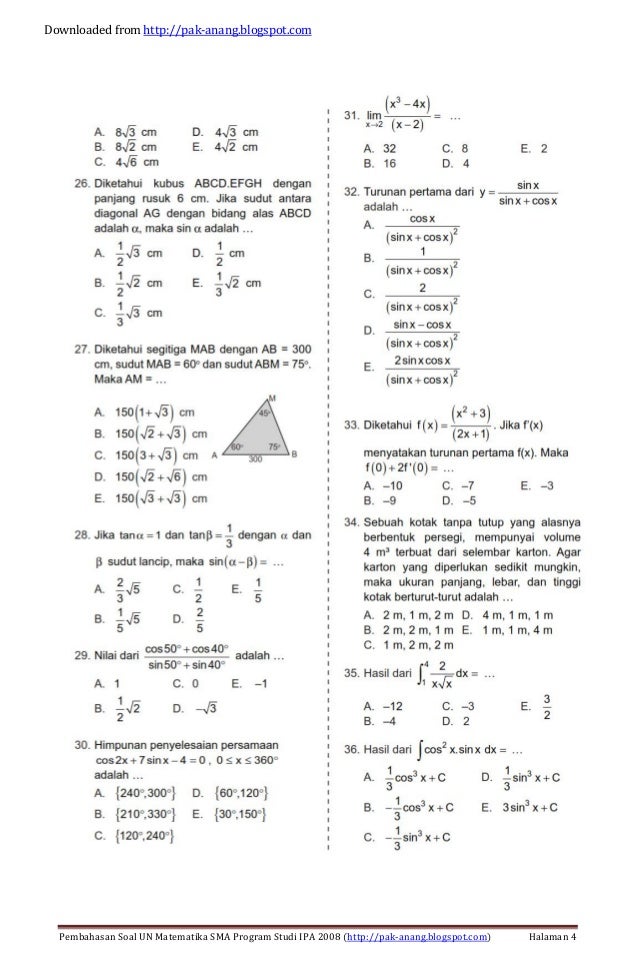 Soal Usbn Matematika Sma 2019 Dan Kunci Jawaban Buku Sekolah Soal Usbn Matematika Sma 2019 Dan Kunci Jawaban Buku Sekolah