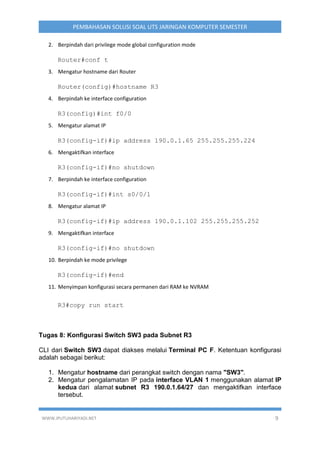 Uts Router Pembahasan Solusi Soal UTS Semester Genap 2023 - Praktikum Jaringan ...
