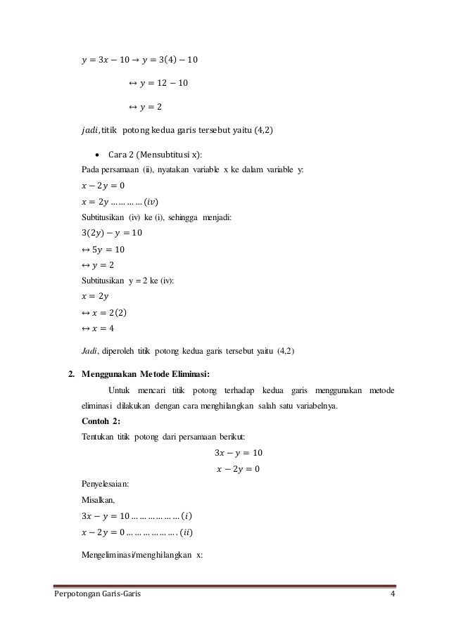 Pembahasan Makalah Perpotongan Garis Geometri Analitik Pembahasan Makalah Perpotongan Garis Geometri Analitik