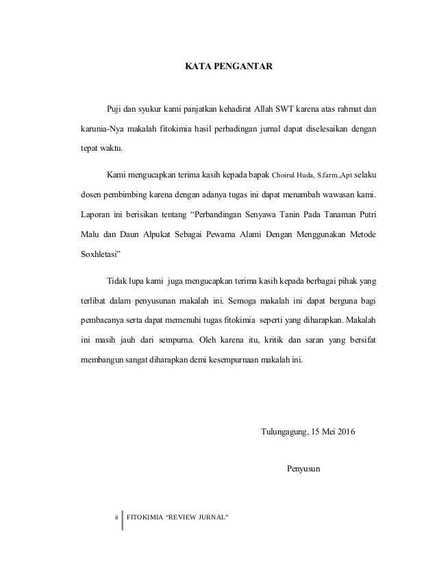 Contoh Kata Pengantar Review Jurnal Download Contoh Lengkap Gratis