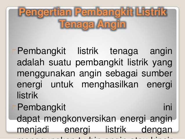 Pembangkit Listrik Tenaga Angin