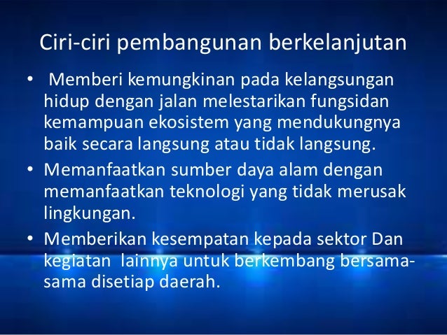 Pembangunan Berkelanjutan Pembangunan Berkelanjutan