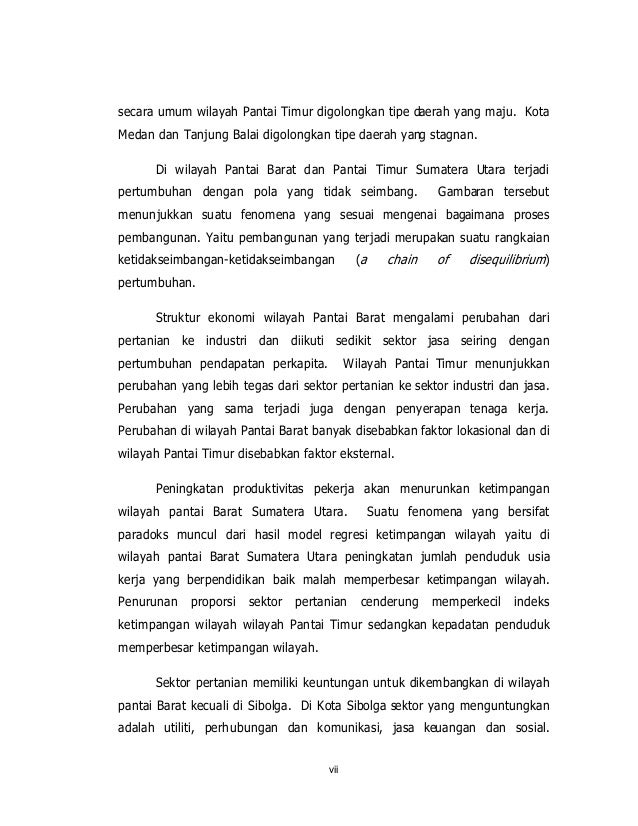 Pembangunan Dan Ketimpangan Wilayah Pantai Barat Dan Pantai Timur Sum