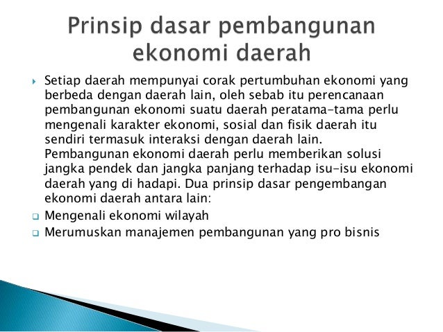 Pembangunan ekonomi daerah