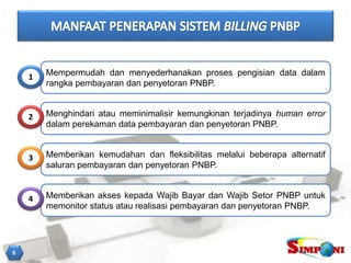 Pembayaran dan penyetoran PNBP dengan billing dalam SI PNBP online