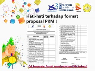 Pelatihan Penulisan PKM lolos PIMNAS | PDF