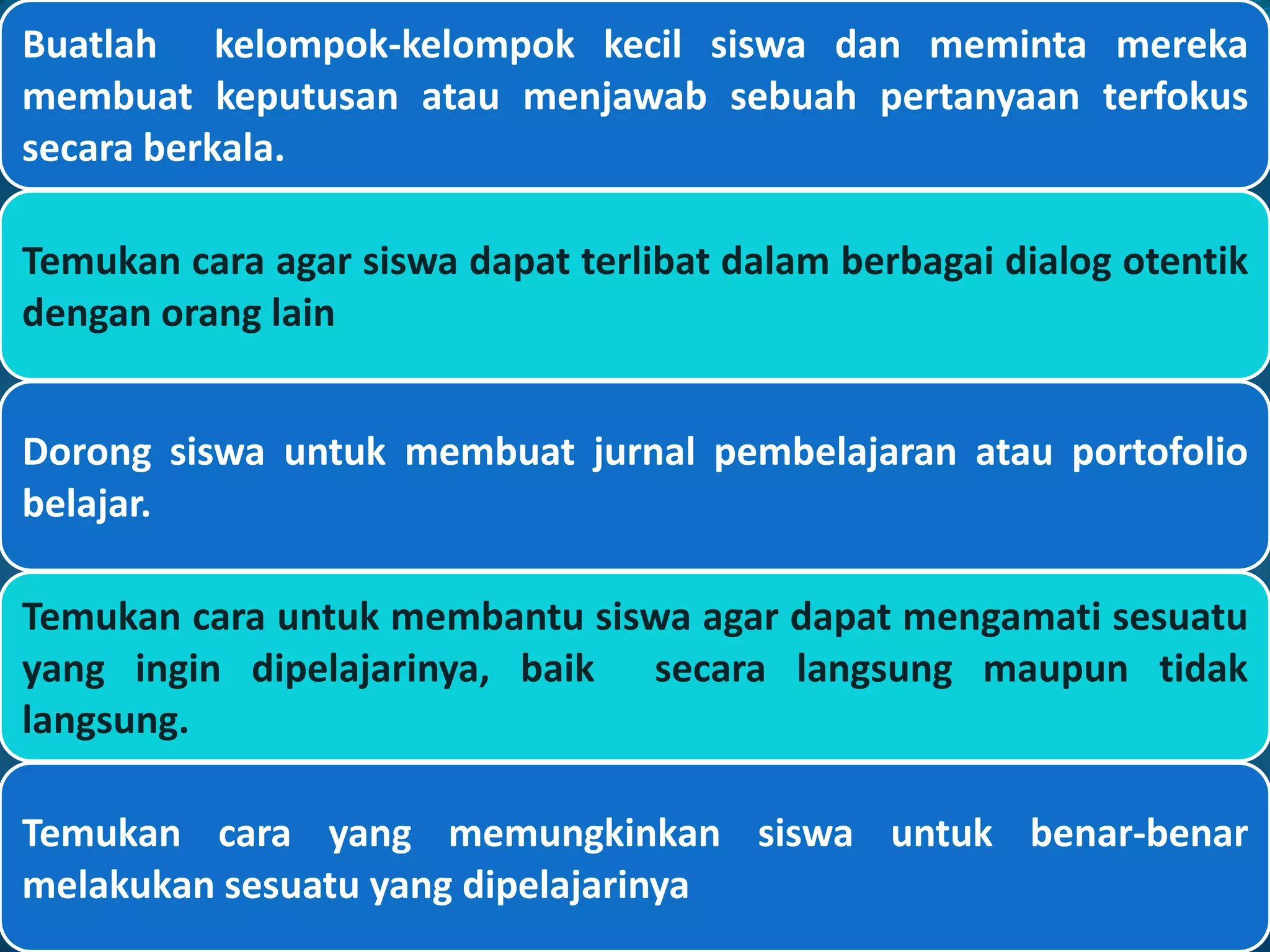 SELFDOINGOTHERSOBSERVINGA MODEL OF ACTIVE LEARNING DIALOGUE WITH:EXPERIENECE OF: