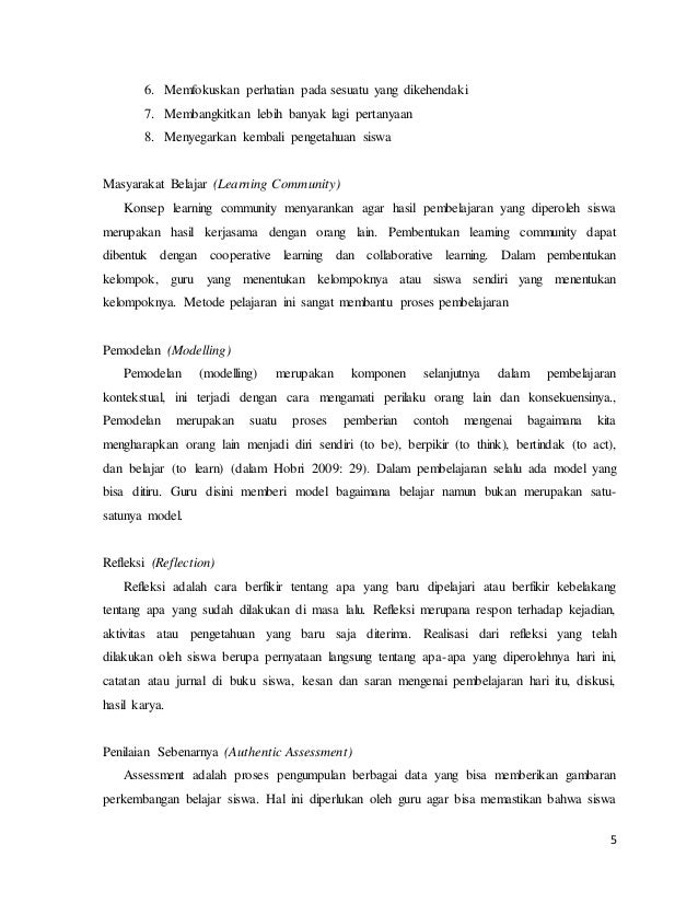 Pertanyaan Tentang Model Pembelajaran Kontekstual Cara Lif Co Id