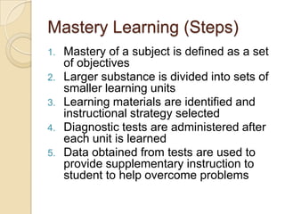 Pembelajaran Mastery Learning | PPT