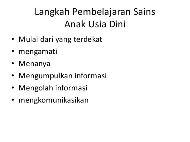 Pembelajaran sains anak usia dini