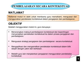 Kontekstual kaedah pembelajaran Kaedah Pengajaran