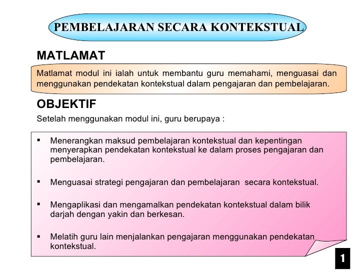Pembelajaran Secara Kontekstual