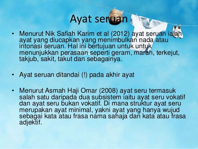 SINTAKSIS DALAM BAHASA MELAYU: JENIS AYAT