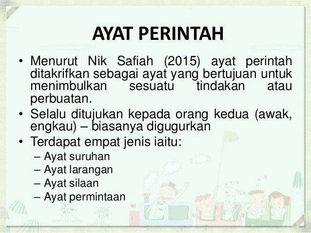 SINTAKSIS DALAM BAHASA MELAYU: JENIS AYAT