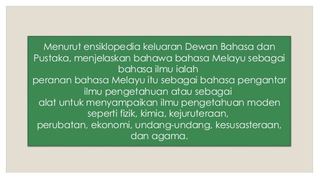 Bahasa Melayu Saintifik