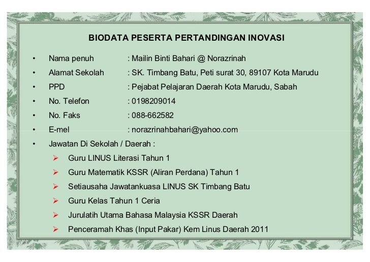 Pembentangan inovasi kkpg 2011 (mailin binti bahari 