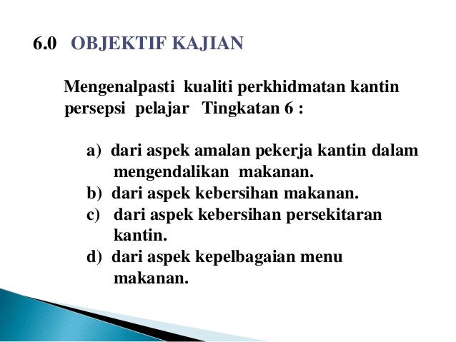 Contoh Objektif Kajian - 6 Contoh x