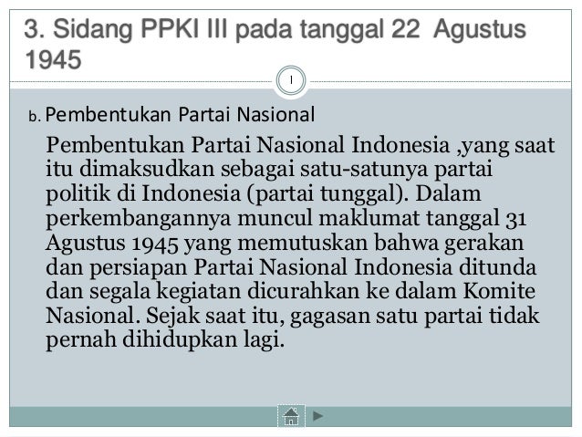 Pembentukan pemerintahan indonesia dalam sidang ppki