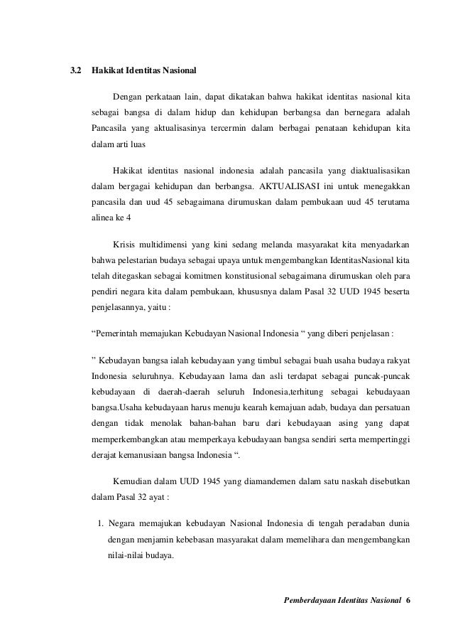 Pemberdayaan Identitas Nasional