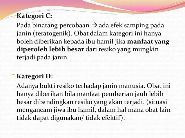 Pemberian obat dan suplemen dalam kehamilan