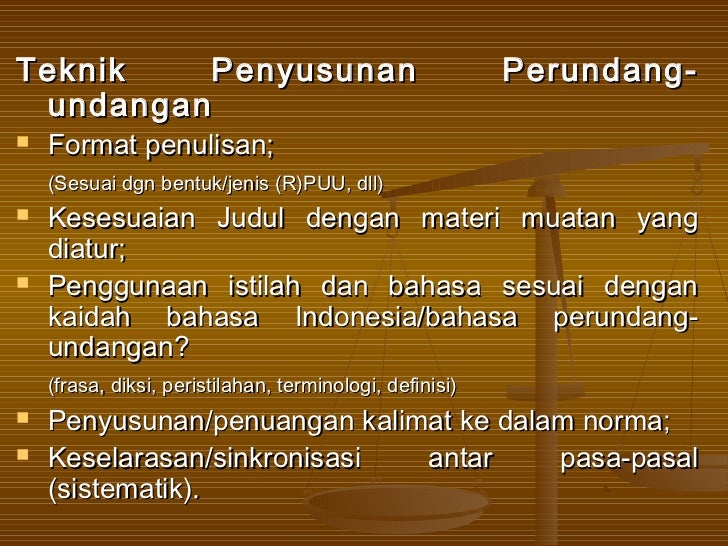 Pemberian tanggapan terhadap peraturan perundang undangan