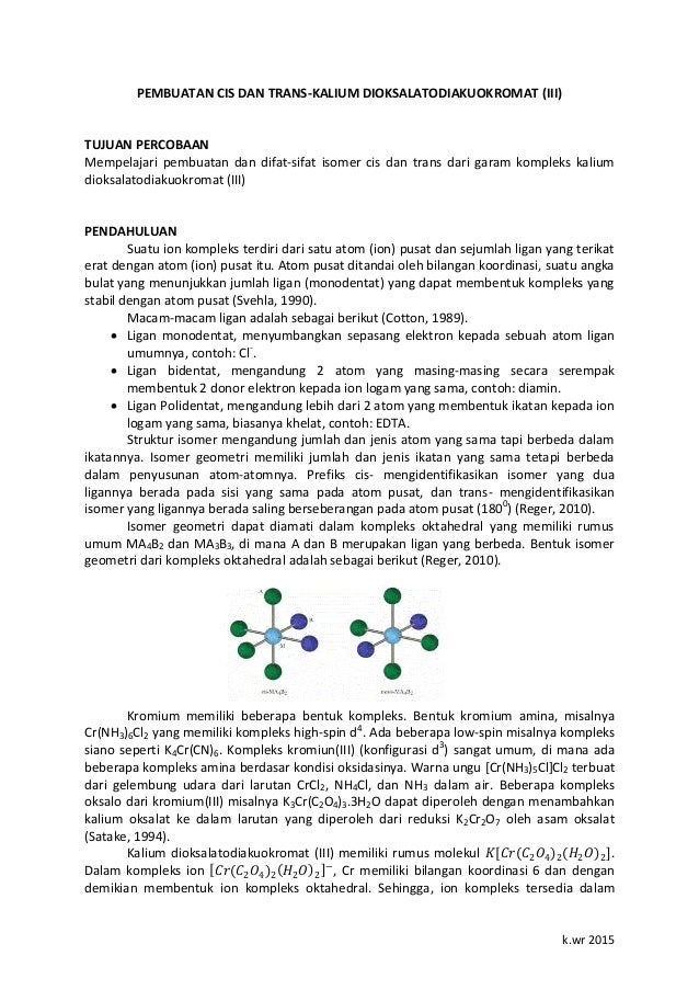 Pembuatan Laporan Praktikum Kimia | laporan praktikum kimia anorganik pembuatan cis dan Pembuatan Laporan Praktikum Kimia | laporan praktikum kimia anorganik pembuatan cis dan