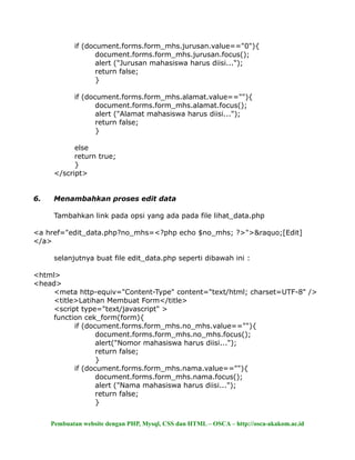 Pembuatan website dengan_php_mysql_css_d | PDF