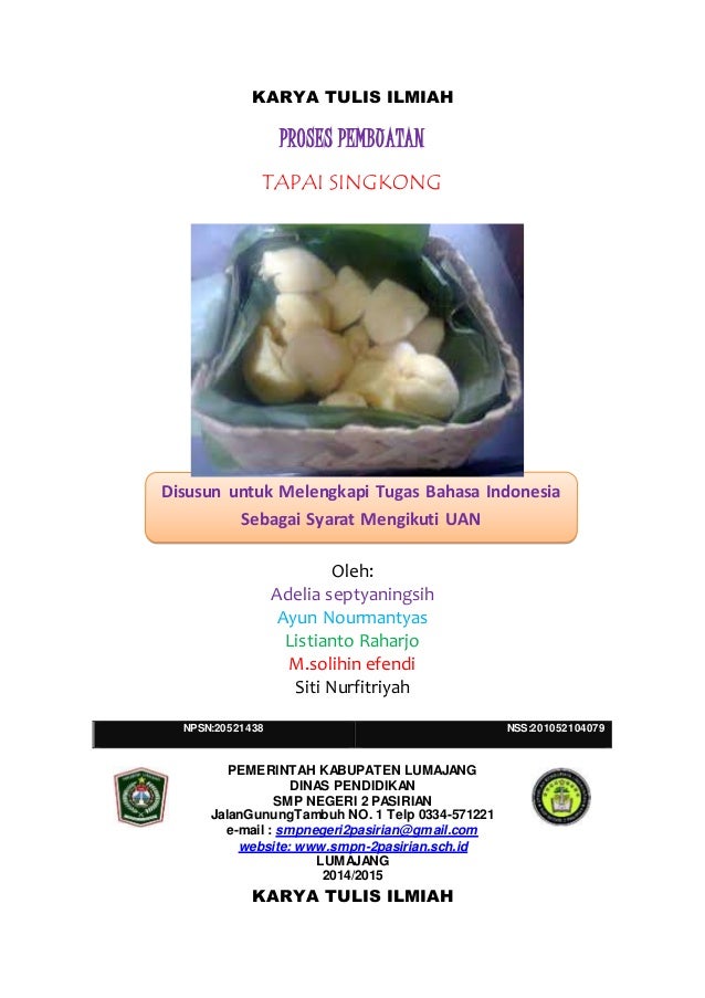 Pembuka Pembuatan Tape Singkong Ayun Dkk