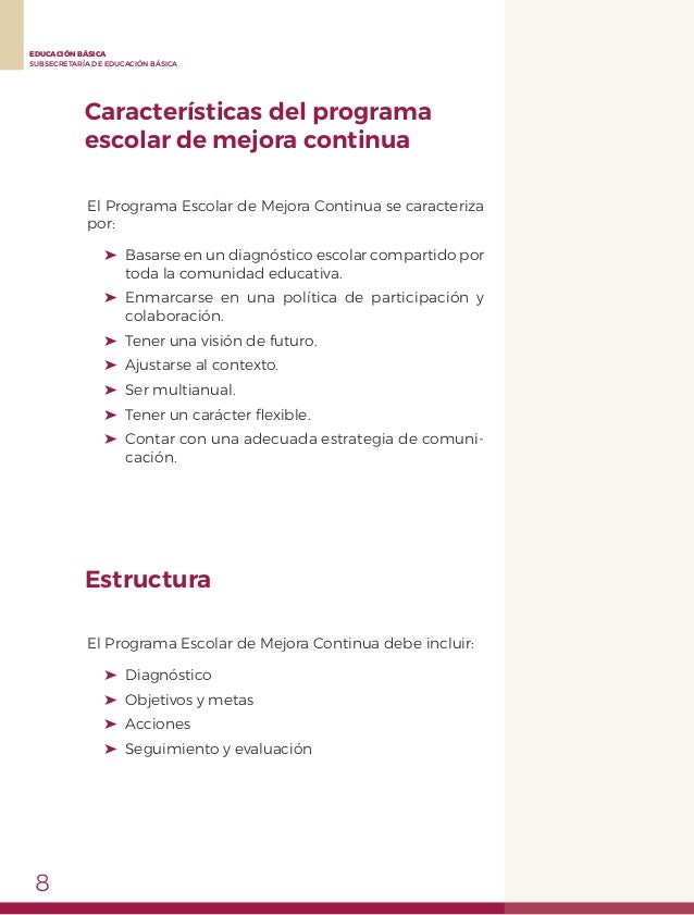 ORIENTACIONES PARA ELABORAR EL PROGRAMA ESCOLAR DE MEJORA