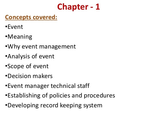 Principles Of Event Management